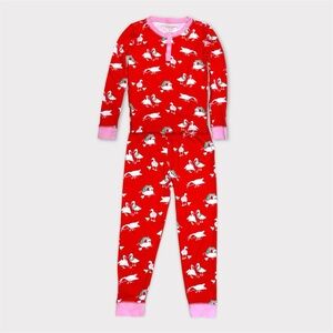 The Beaufort Bonnet Company Sara Jane's Sweet Dream Pajama Set Geese Red & Pink